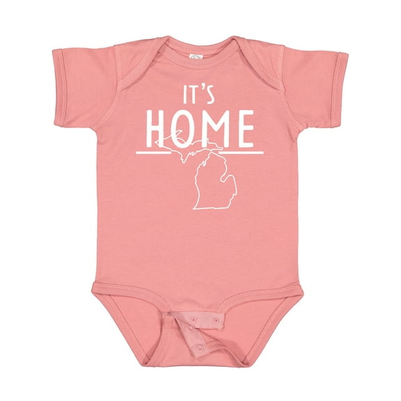 Inktastic It's Home- State of Michigan Outline Boys or Girls Baby Bodysuit