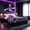 Purple+Black, variant on AUU Queen Size Cyberpunk Gaming Bed with 7-Color LED Headboard & Hydraulic Lift Storage – Side-Lift Platform Bed Frame with Built-in Lighting, No Box Spring Needed for Bedroom, Game Room, or Studio