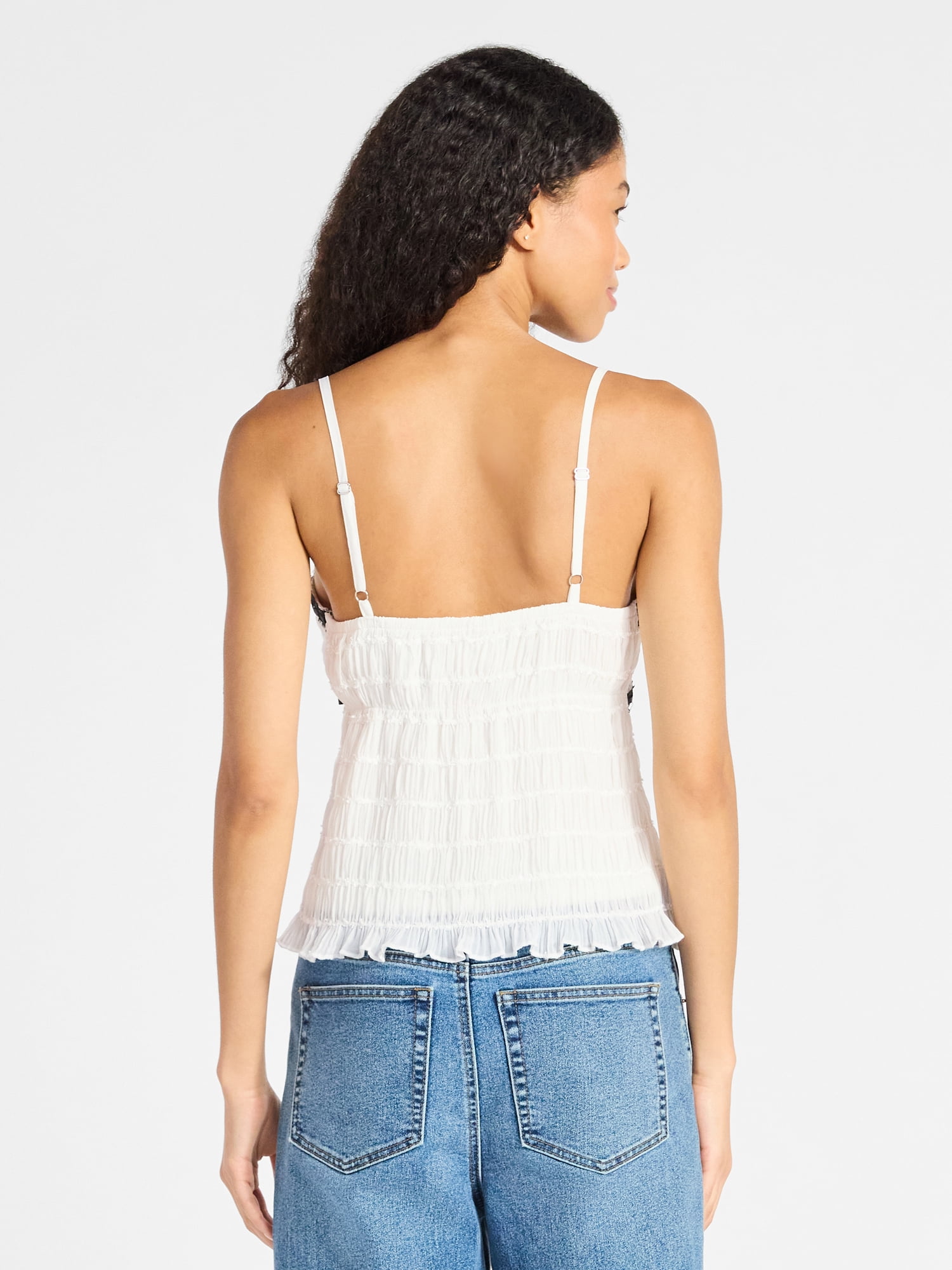 No Boundaries Ruched Chiffon Babydoll Cami, Women's