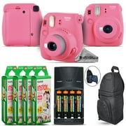 Fujifilm instax mini 9 Camera (Pink) + 4 Batteries + BackPack - 80 Films Kit