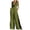 Green, variant on Women's Sleeveless Deep V Neck Color Block Jumpsuit，Contrast Side Stripe Wide Leg Romper with Side Pockets for Party Evening Wear