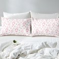 thumbnail image 3 of Erosebridal Housse de Couette Nœud Rose Simple, Literie Chaussures de Ballet Taille Simple, Déco Florale Fleur Rustique, Réversible 2 Pcs(Sans Couette), 3 of 7
