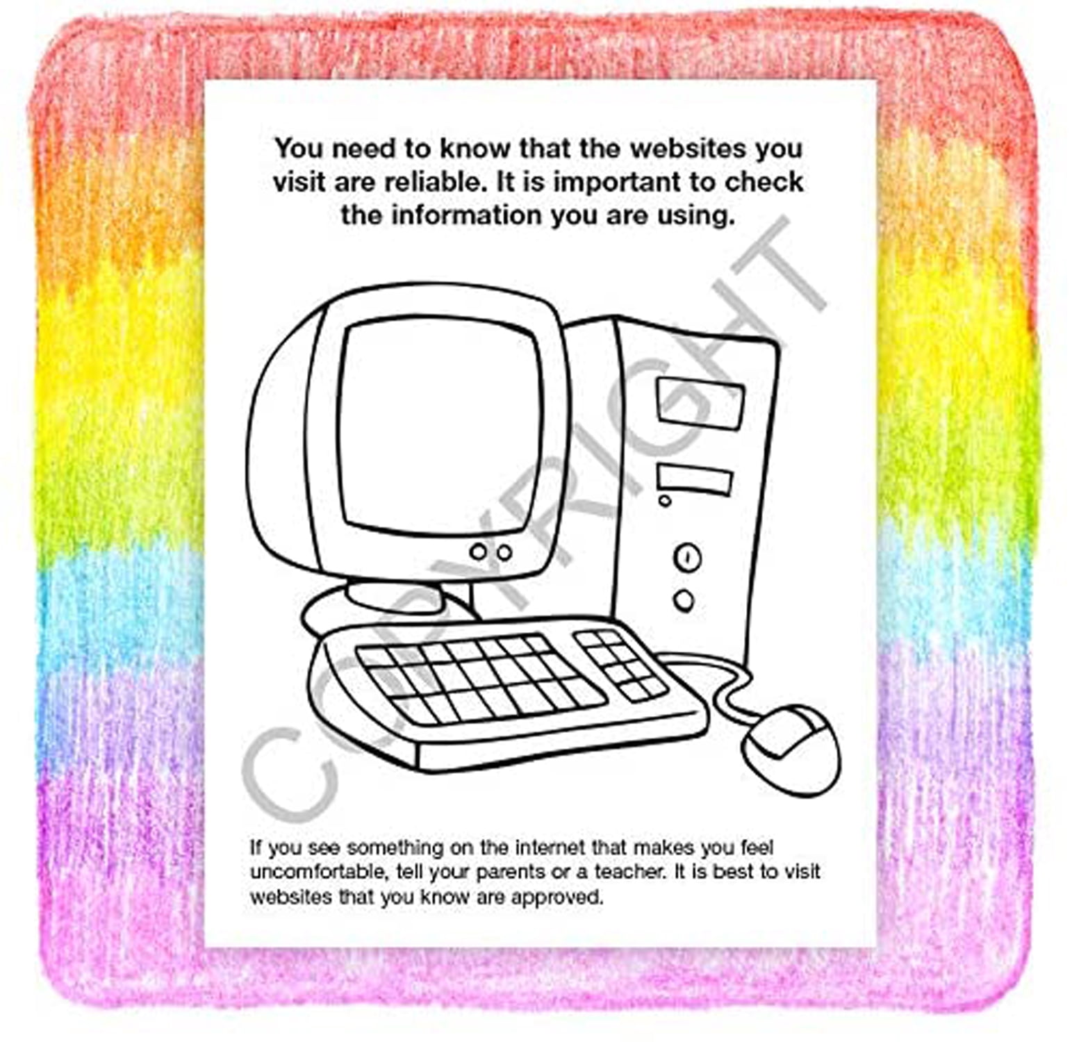 25 Pack - Internet Safety Kid's Educational Coloring & Activity Books