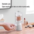 thumbnail image 3 of Fymlhomi Holder Dispenser for Cotton Ball Swab, Cotton Round Pads, Cup Dispenser for 3 OZ Cup, Clear Acrylic Jar with Lid, Bathroom Canister Storage Vanity Makeup Organizer 2 Pack, 3 of 5