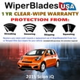 thumbnail image 2 of 2015 Scion iQ Beam Wiper Blades Wipers WBUSA (Set of 3) w/Rear Wiper, 2 of 5
