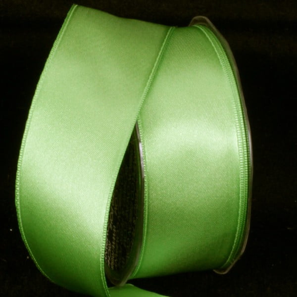 Lime Green Satin Wired Craft Ribbon 1.625" x 44 Yards