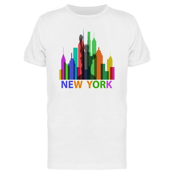 New York Rainbow Buildings T-Shirt Men -Image by Shutterstock, Male x-Large