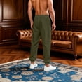 thumbnail image 3 of Aezemi Men Loose Fit Jogger Pants Drawstring Workout Pull on Elastic Waist Casual Workout Pants with Pockets Outdoor Summer Spring Sports Comfy Baggy Trousers M, 3 of 6