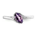 thumbnail image 5 of Solid 14k White Gold 7x3.5mm Marquise Amethyst Purple February Gemstone Diamond Engagement Ring Size 5.5, 5 of 6