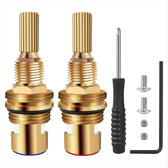 Rollbacks & More Brass 1-001 & 1-002 Ceramic Valve- Replacement Set, Hot/Cold Widespread Faucet-Cartridges