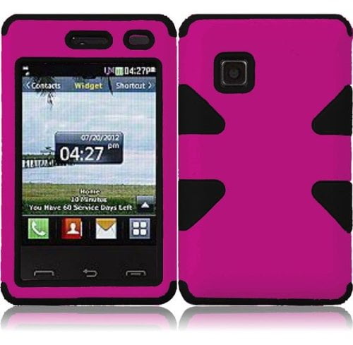 For Tracfone LG 840G LG840G Silicone Jelly Skin Cover Case Hot Pink 