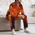 thumbnail image 7 of Lsque Fiery Orange Flames Energy Pattern Long Sleeve Pajama Set for Men - Soft 2-Piece Sleepwear and Loungewear Set with Pockets, Comfy Nightwear-XX-Large, 7 of 7