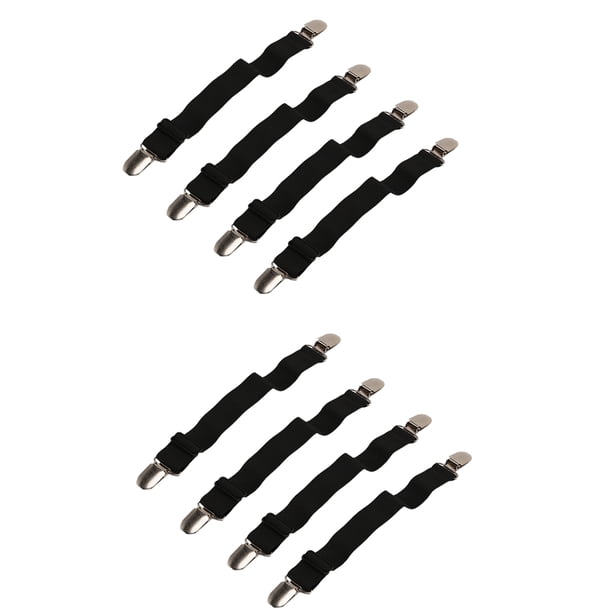 Correas de Soporte de SáBanas, Clips de Esquina para SáBanas, Sujetadores de SáBanas Ajustables Elásticas, Pinzas de SáBanas para Colchones (8 Piezas)