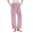 thumbnail image 6 of Wiyuqeen Women's Fuzzy Lounge Pants Comfy Warm Fleece Flannel Pajama Warm Elastic Waist Wide Leg Bottoms Solid Sleepwear with Pocket, 6 of 6