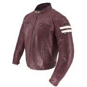 Joe Rocket Classic '92 Mens Leather Motorcycle Jacket Ox Blood/Cream SM
