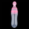 Baby Silicone Squeeze Feeding Bottle With Spoon Food Rice Cereal Feeder 90ML