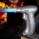 thumbnail image 4 of Encendedor de soplete de butano recargable a prueba de viento Encendedor de cocina | Cerradura segura | Llama azul fuerte ajustable | Cocina, Barbacoa, Camping | 1 paquete | 11,8x8,7cm | Plata, 4 of 7