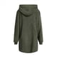 thumbnail image 5 of Sudadera con Capucha Larga y Holgada de Felpa con Cremallera para Mujer, Otoño e Invierno Verde XL, 5 of 8