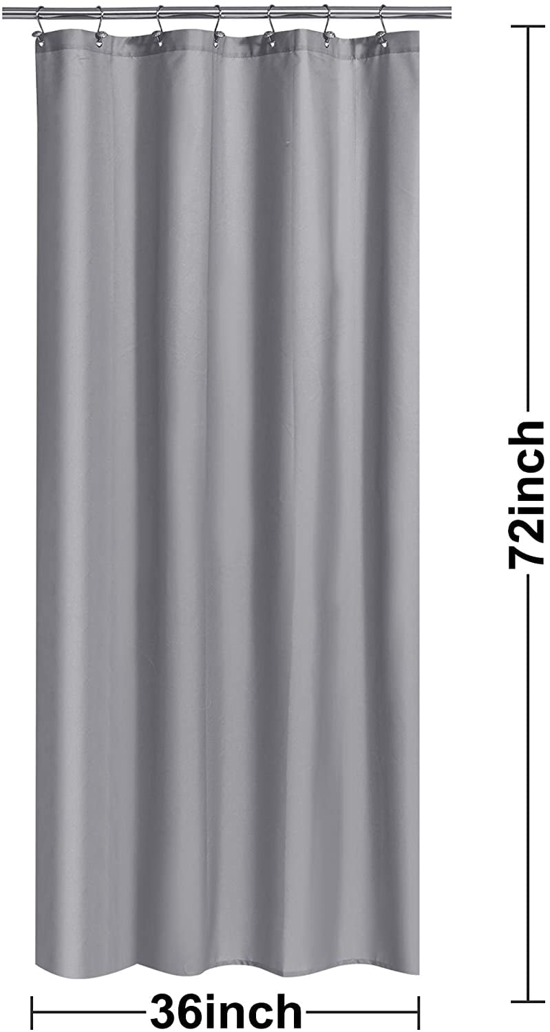 Long Emulsion Waterproof Bathroom Polyester Shower Curtain Liner Water Resistant 