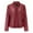 Red, variant on Brown Loose Casual Jacket, Polyester Warm Winter Outwear Coats, Winter Warm Women Short Coat Leather Jacket Zipper Tops Overcoat Outwear, L