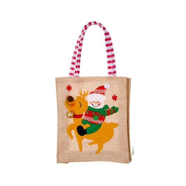 Bolsa de asas de dulces de Navidad Bolsa de embalaje de regalo de rayas de dibujos animados para Año Nuevo (B) JShteea Libre de BPA