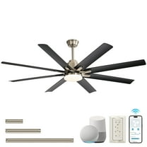 Sofucor 52" Modern Black Ceiling Fan with Light ,Phone APP and Remote,Voice Control