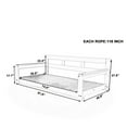 thumbnail image 3 of Twin Size Patio Swing Bed, Wood Porch Swing Daybed with Hemp Ropes, Hanging Bed for Backyard, Garden, Bearing 350 lbs, White, 3 of 9