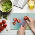 thumbnail image 4 of Abstract Cutting Board, Leaf Abstract Art 4 Season Flora Delicate and Nature Theme, Decorative Tempered Glass Cutting and Serving Board, Small Size, Yellow Red Green, by Ambesonne, 4 of 5