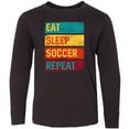 thumbnail image 3 of Inktastic Eat Sleep Soccer Repeat Long Sleeve Youth T-Shirt, 3 of 5