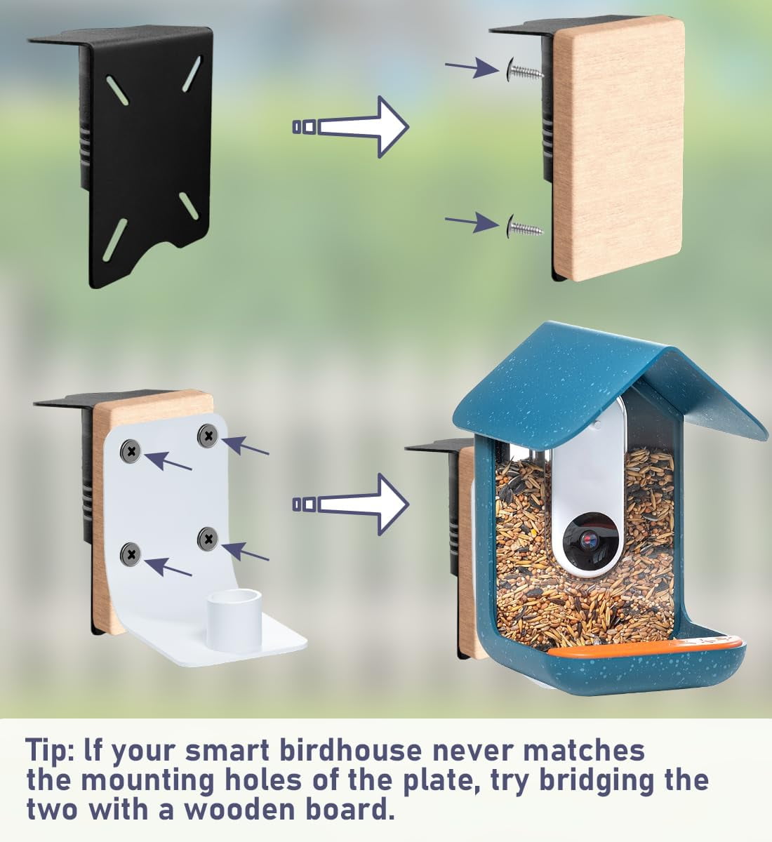 105 Inch Smart Bird Feeder Pole with 5-Prong Base, Adjustable Bird House Pole Mount Kit for Outdoors, Heavy Duty Bird Feeder Stand for Wild Birds Watching, Black