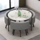 thumbnail image 3 of Juego de mesa de comedor, mesa redonda sencilla e informal para recepción y oficina, conjunto para sala de estar, muebles de Mesas de comedor de lujo con 4 sillas, 3 of 4