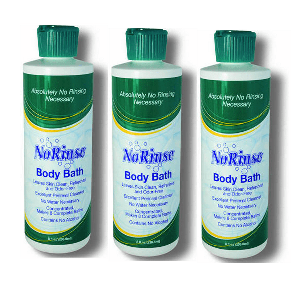 NoRinse Body Bath 8 Ounce pack of 3