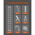 thumbnail image 2 of VEVOR Multi-Purpose Folding Ladder 7-in-1 3 Step 12ft Reach Height for Work, 2 of 9