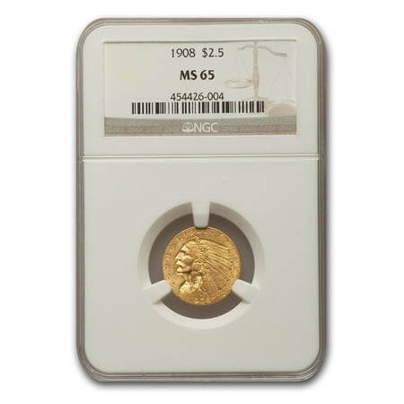 Ms65 Gold Coin - 1908 $2.50 Indian Gold Quarter Eagle MS-65 NGC