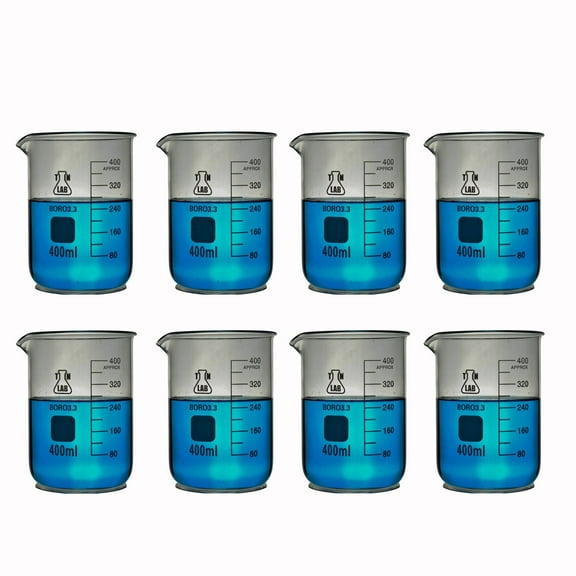 Beaker Borosilicate Glass with Graduations 400ml 8-Pack