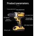 thumbnail image 4 of 18V Cordless Drill Tool Set with 2 Batteries, 110-Piece Multi-Function Power Drill Combo Kit with Storage Case for Home Repair, 4 of 7