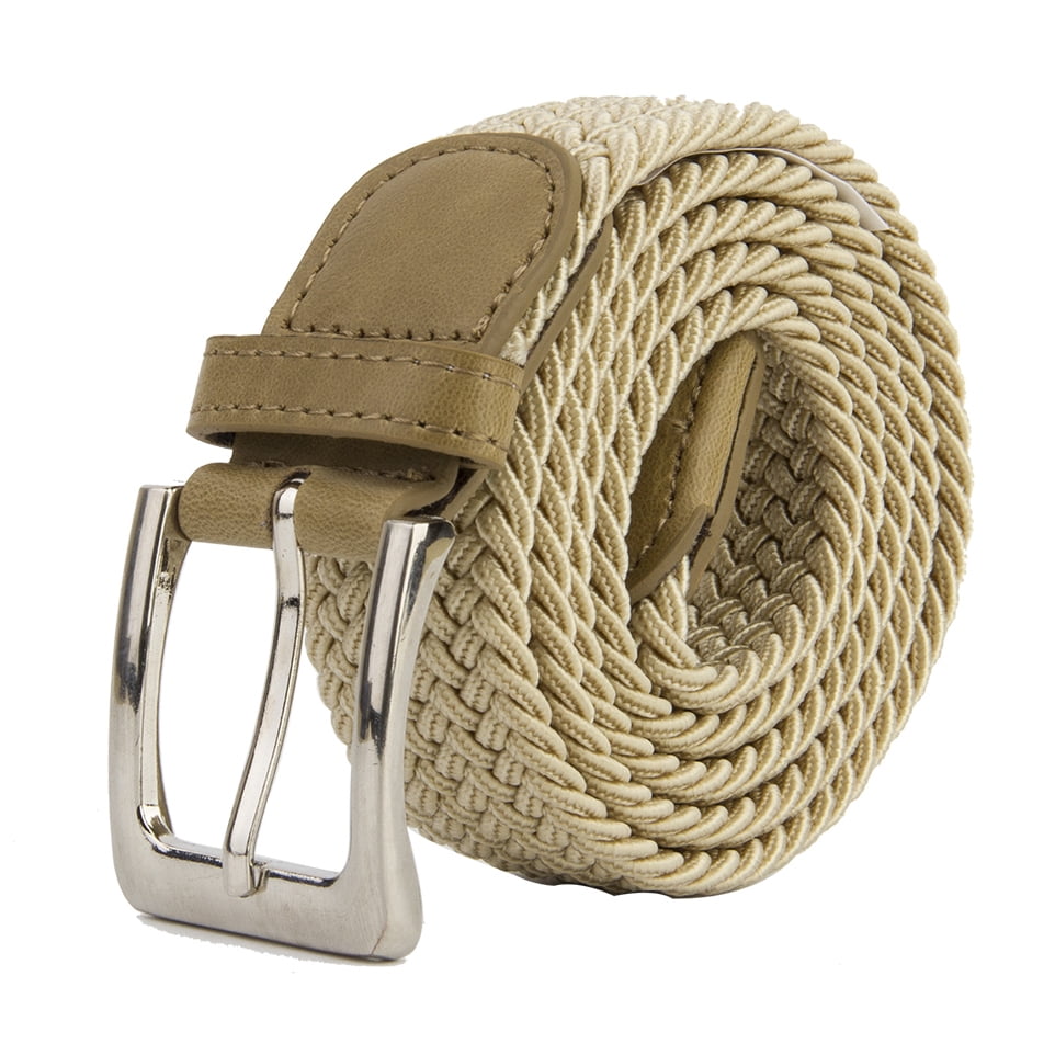 Gelante Canvas Elastic Fabric Woven Stretch Braided Belts Solid Color