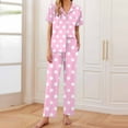 thumbnail image 2 of UAMVSH Pajamas Sets Women's Short Sleeve Sleepwear Soft Button down Loungewear Pjs Lounge Set Nightwear, 2 of 6