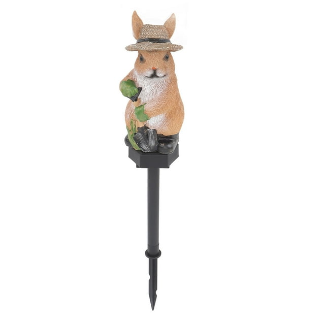 Luz solar de jardín Estatua de conejito Plástico IP65 Impermeable Resistente a todo clima Control automático Luces de paisaje para patio