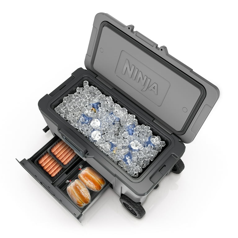 Ninja FrostVault 65qt Wheeled Cooler, Slate Gray, Dry Zone