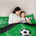 thumbnail image 4 of Castle Fairy Eat Sleep Soccer Queen Comforter Set,Sport Football Bedding Comforter Set, 4 of 7