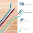 thumbnail image 3 of Kit 12 Popotes Silicona Portátiles Ecológico (Rectas y Curvado), con Cepillos de limpieza y Bolsita de Tela, Set Pajas Pajitas de Silicona Premium Reutilizables – Colorido, 3 of 4