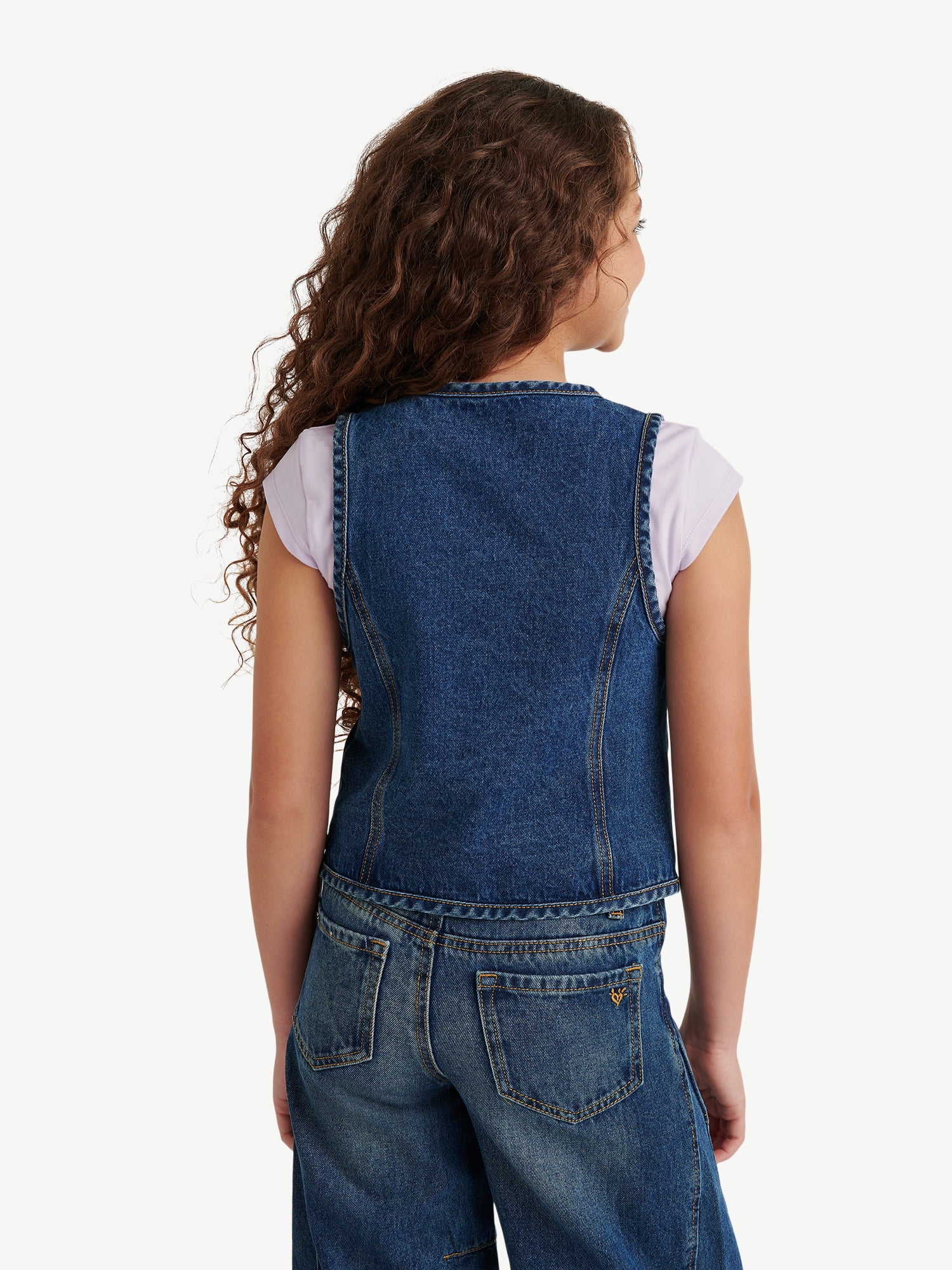 Justice Girls Bow Denim Vest, Sizes XS - XLP