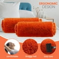thumbnail image 2 of Cheer Collection Shaggy Long Hair Bolster Pillow, Rust, 2 of 5