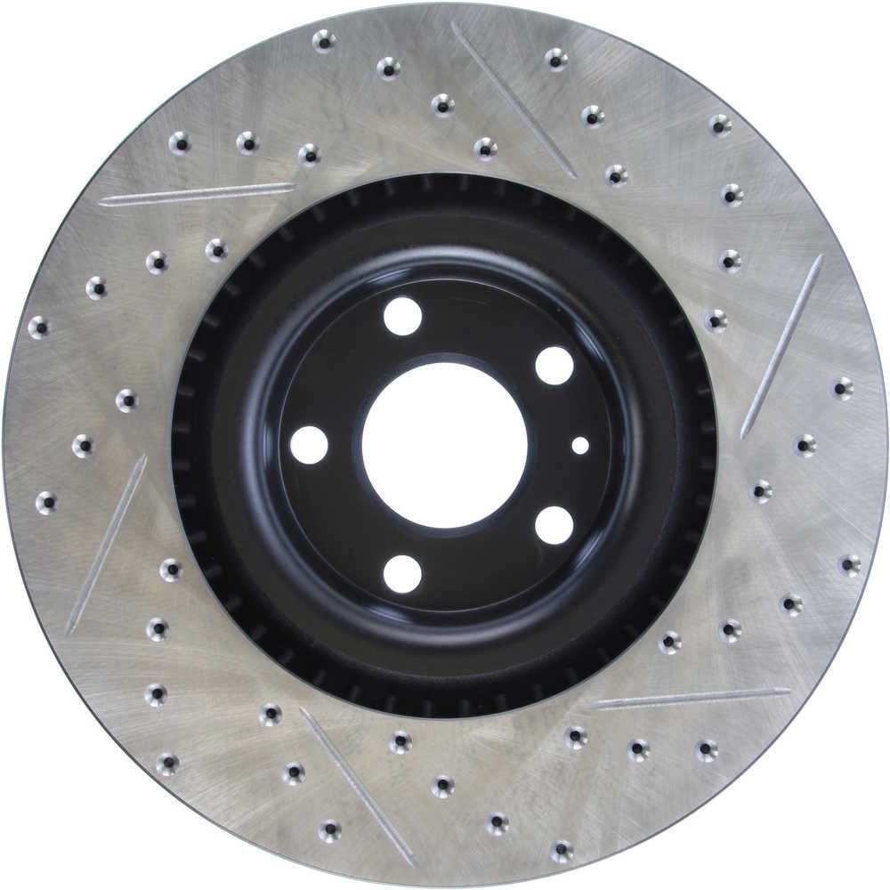 StopTech 127.33087R Sport Drilled & Slotted Brake Rotor; Front Right, European style brake pad
