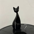 thumbnail image 2 of Modern Ceramic Cat Figurine Minimalist Animal Sculpture Decorative Ornament for Home Office Living Room Shelf Decor, 2 of 8
