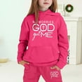 thumbnail image 2 of Little Outfits for Girls Sets Winter Hoodie Joggers Comfy Casual Kids Print Fall Girls Clothes Hot Pink Size 6-7T, 2 of 4