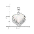thumbnail image 3 of Lab-Created Opal Heart with Wings Pendant Necklace in Sterling Silver with Chain, 3 of 4
