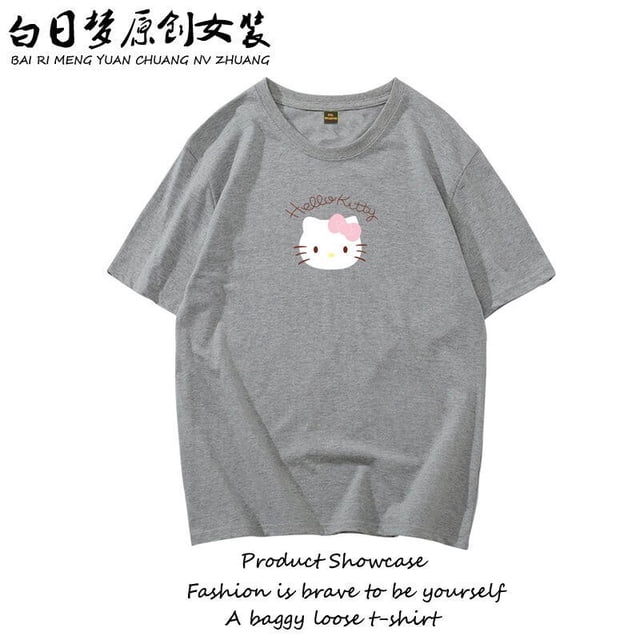 Sanrio algodón Y2k camiseta mujer Lolita Lolita Kawaii dibujos animados moda ropa camiseta coreana japonesa camiseta Tops camisetas 2000s xuanjing unisex
