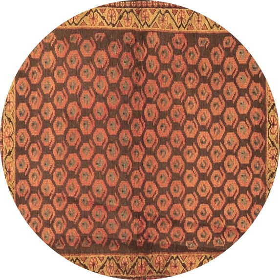 Ahgly Company Indoor Round Persian Brown Traditional Area Rugs, 7' Round